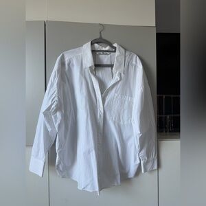 Zara White Relaxed Fit Blouse